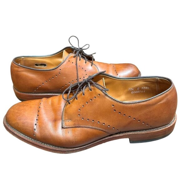 Allen Edmonds‎ Shoes Troy Walnut Brown Leather Cap Toe Oxford Dress Men's 10.5 - Picture 1 of 11